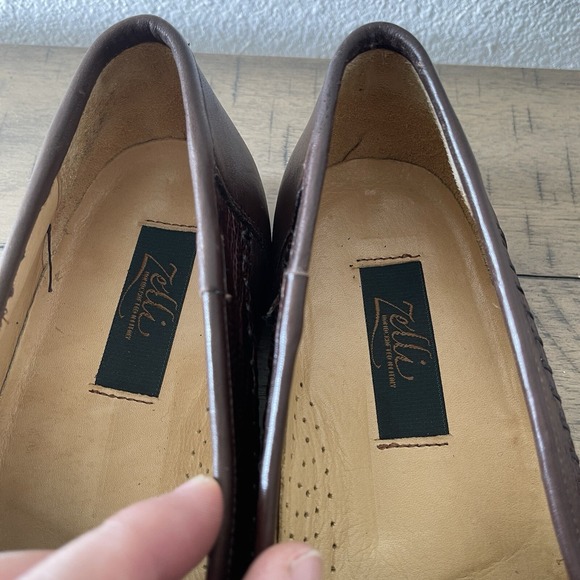 Zelli Genuine Ostrich All Leather Men's Dress Shoe Loafer Size 9.5 Made In Italy - Picture 8 of 11